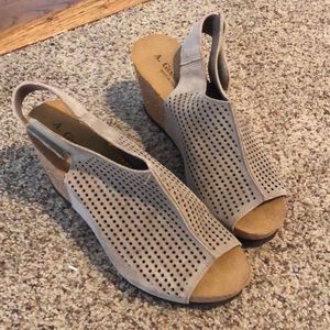 Never worn suede wedge